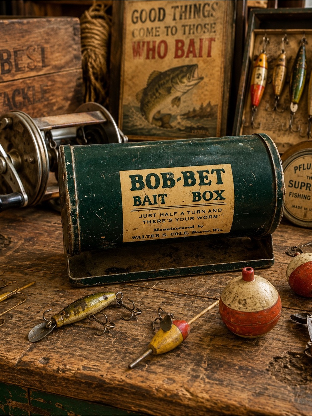 Vintage Bob-Bet Bait Box